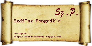 Szász Pongrác névjegykártya